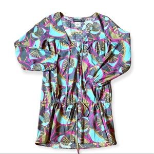 Anthropologie ANTIK BATIK Long Sleeve Tunic Top Geometric Print XS